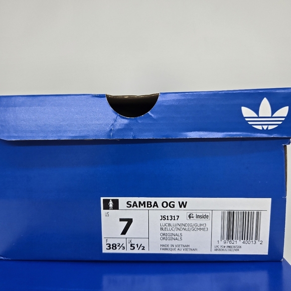 New adidas Samba OG 'Lucid Blue Night Indigo Satin' Women's Shoes Size 7 - Picture 8 of 8